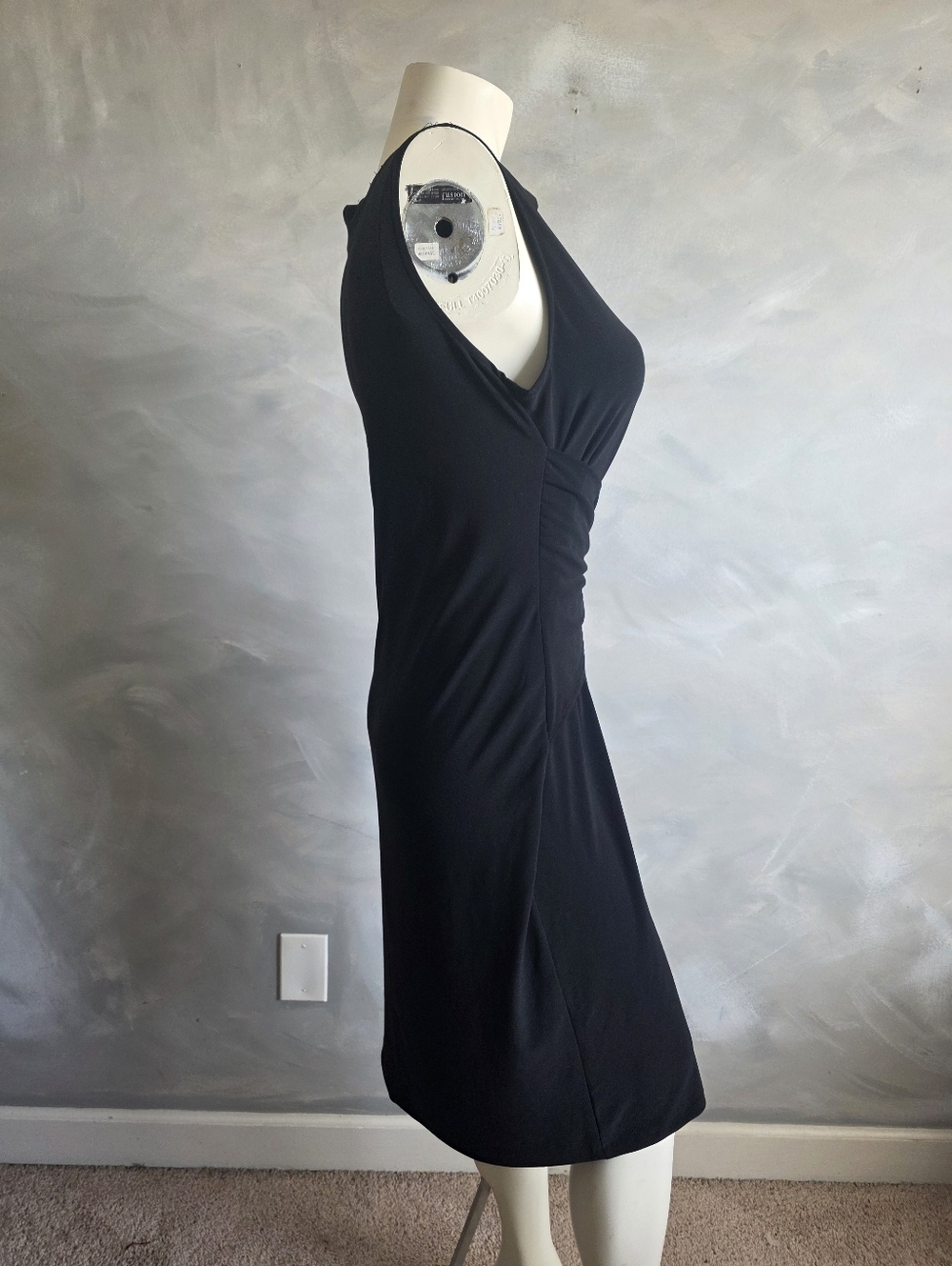 Norma Kamali Sleeveless Tie-Waist Black Jersey Dress Size M Womens - Picture 2 of 12